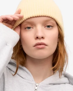Merino Wool Beanie - Soft Yellow