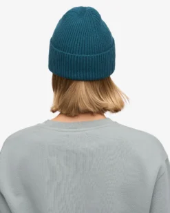 Merino Wool Beanie - Steel Blue