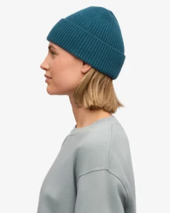 Merino Wool Beanie - Steel Blue