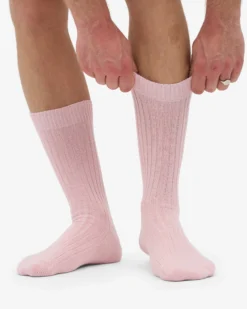 Merino Wool Blend Sock - Faded Pink