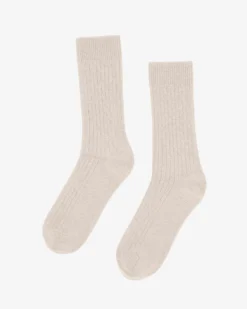 Merino Wool Blend Sock - Ivory White