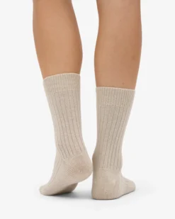 Merino Wool Blend Sock - Ivory White