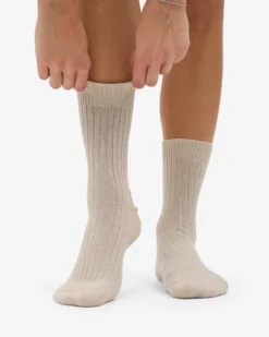 Merino Wool Blend Sock - Ivory White
