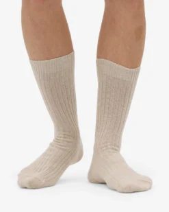 Merino Wool Blend Sock - Ivory White
