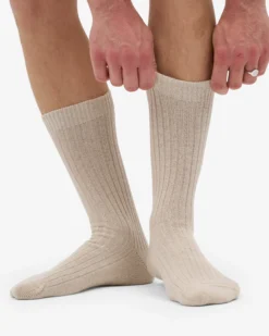 Merino Wool Blend Sock - Ivory White