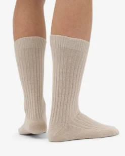 Merino Wool Blend Sock - Ivory White