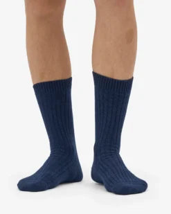 Merino Wool Blend Sock - Marine Blue