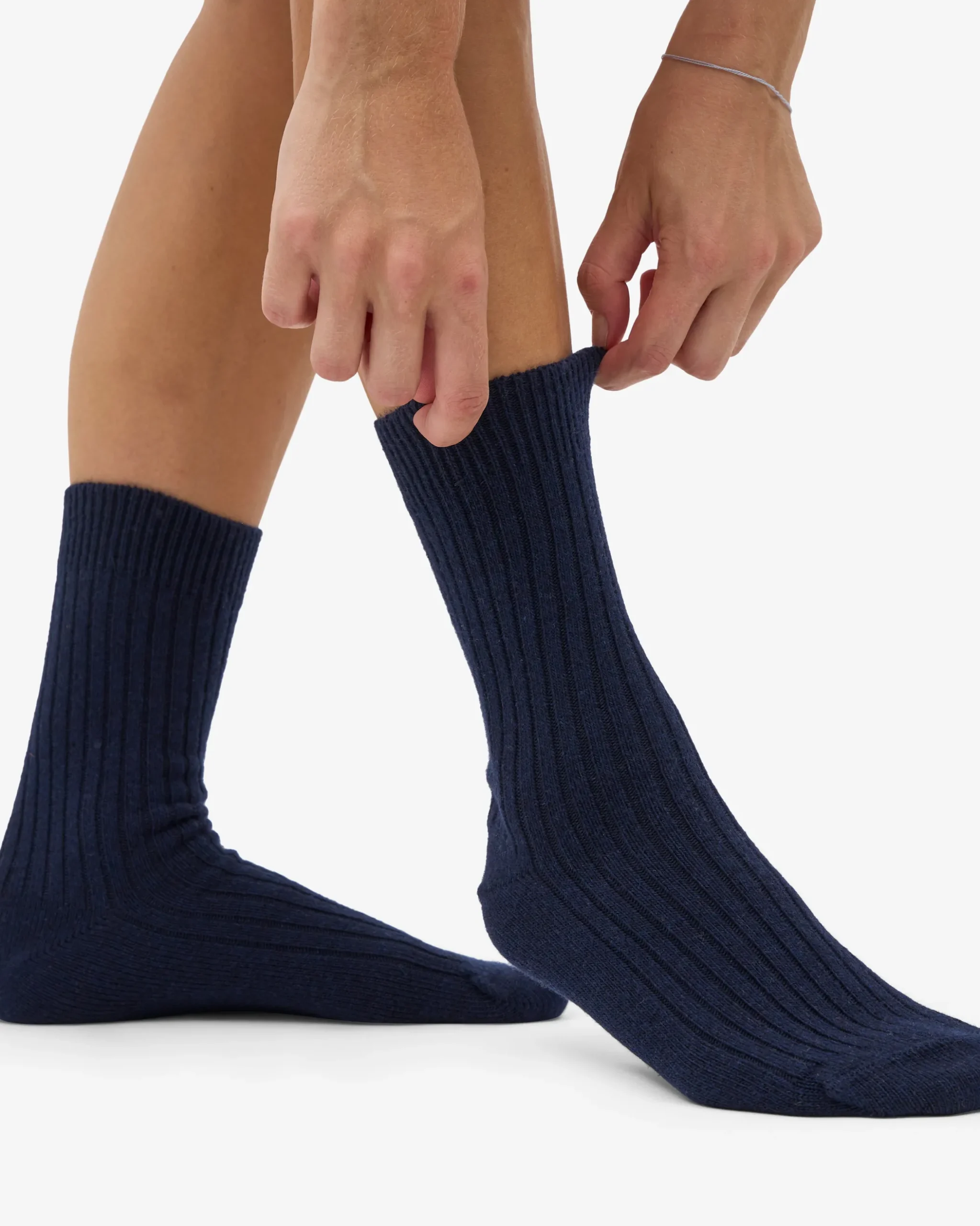 Merino Wool Blend Sock - Navy Blue