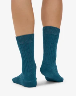 Merino Wool Blend Sock - Ocean Green