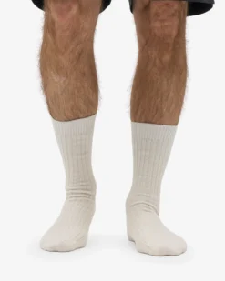 Merino Wool Blend Sock - Optical White