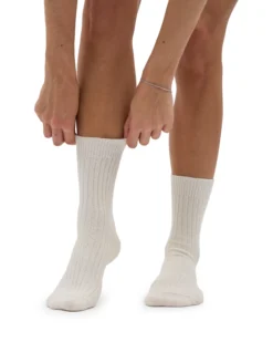 Merino Wool Blend Sock - Optical White