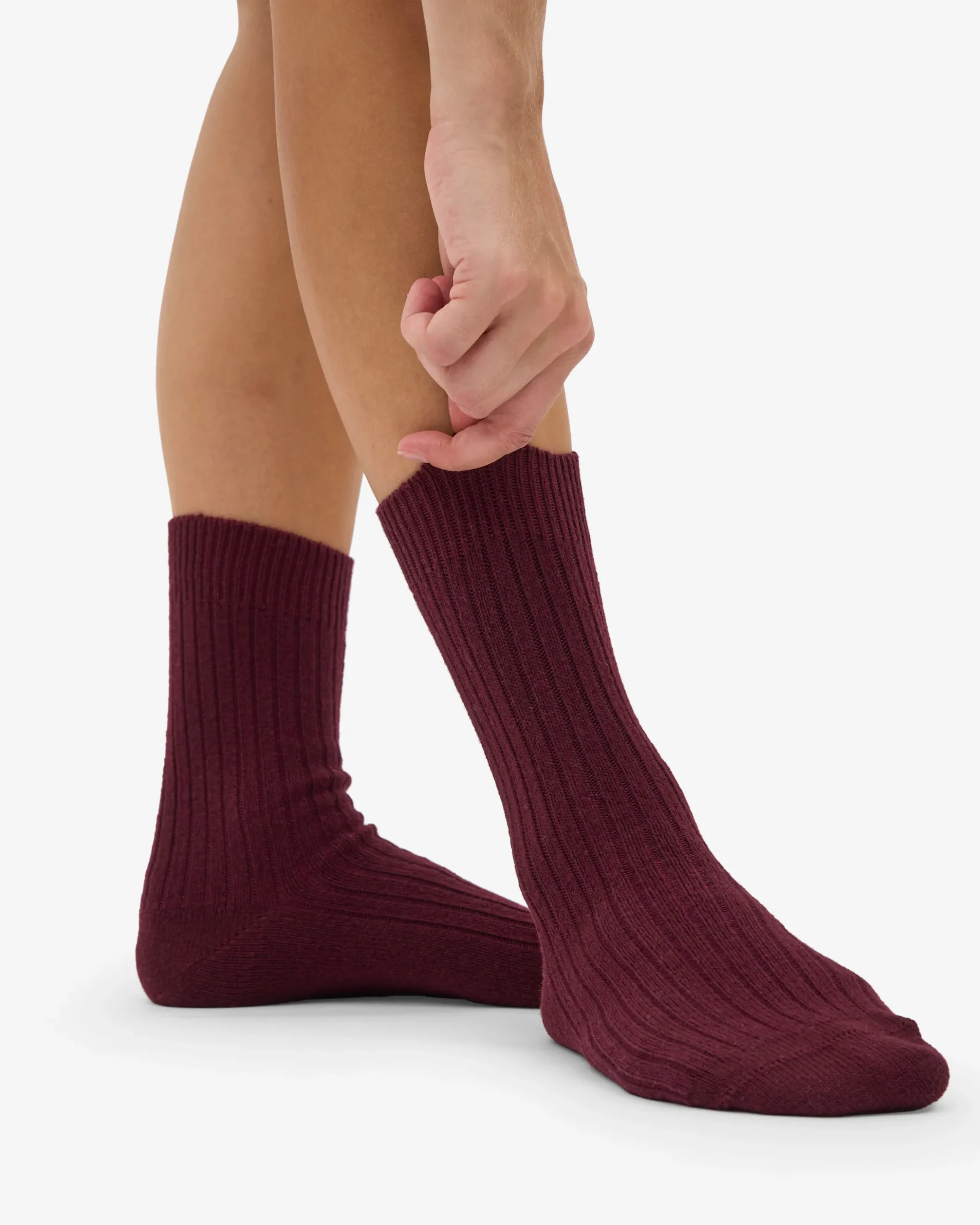 Merino Wool Blend Sock - Oxblood Red