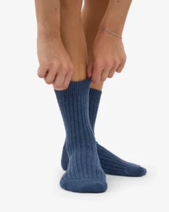 Merino Wool Blend Sock - Petrol Blue