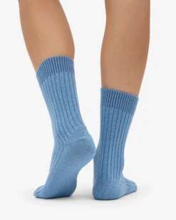 Merino Wool Blend Sock - Seaside Blue