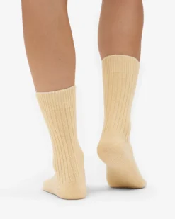 Merino Wool Blend Sock - Soft Yellow