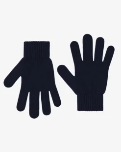 Merino Wool Gloves - Navy Blue
