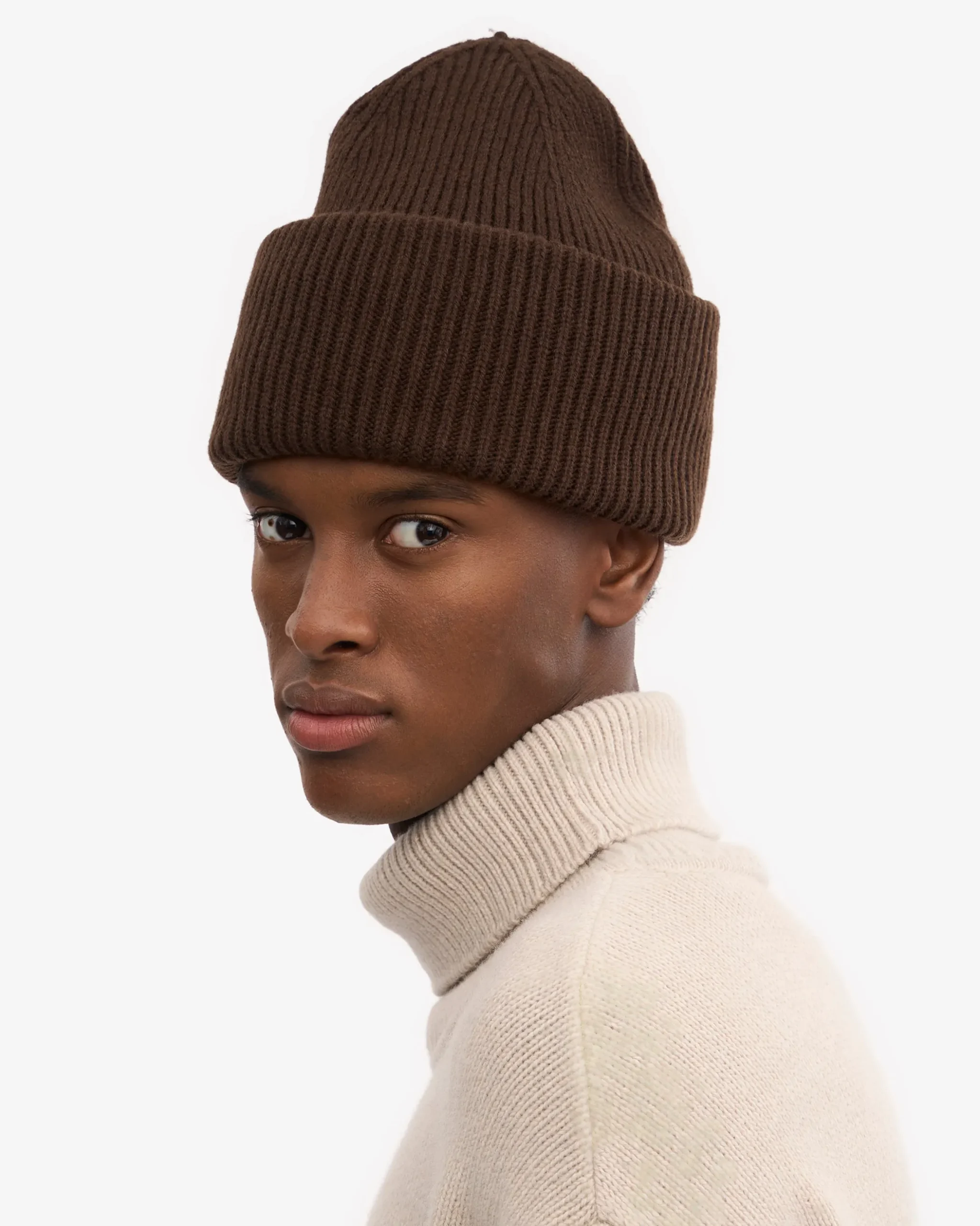Merino Wool Hat - Coffee Brown