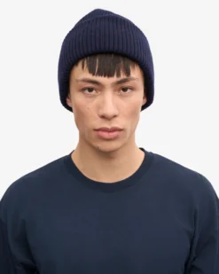 Merino Wool Hat - Navy Blue