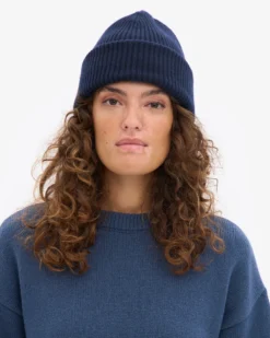 Merino Wool Hat - Navy Blue