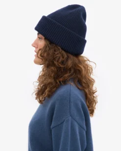 Merino Wool Hat - Navy Blue