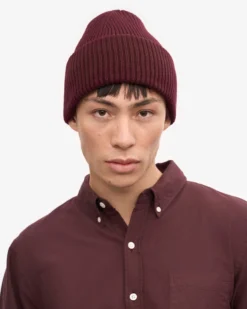 Merino Wool Hat - Oxblood Red