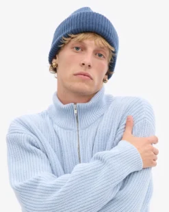 Merino Wool Hat - Petrol Blue