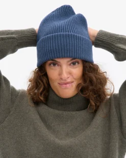 Merino Wool Hat - Petrol Blue