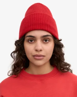 Merino Wool Hat - Scarlet Red