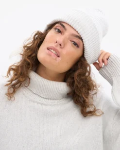 Merino Wool Hat - Snow Melange