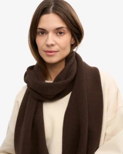 Merino Wool Scarf - Coffee Brown