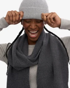 Merino Wool Scarf - Lava Grey