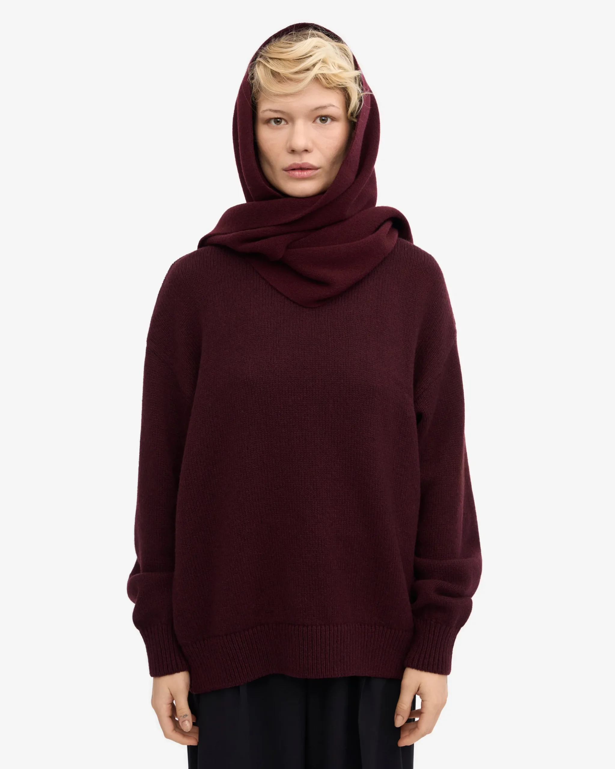 Merino Wool Scarf - Oxblood Red
