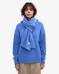 Merino Wool Scarf - Pacific Blue
