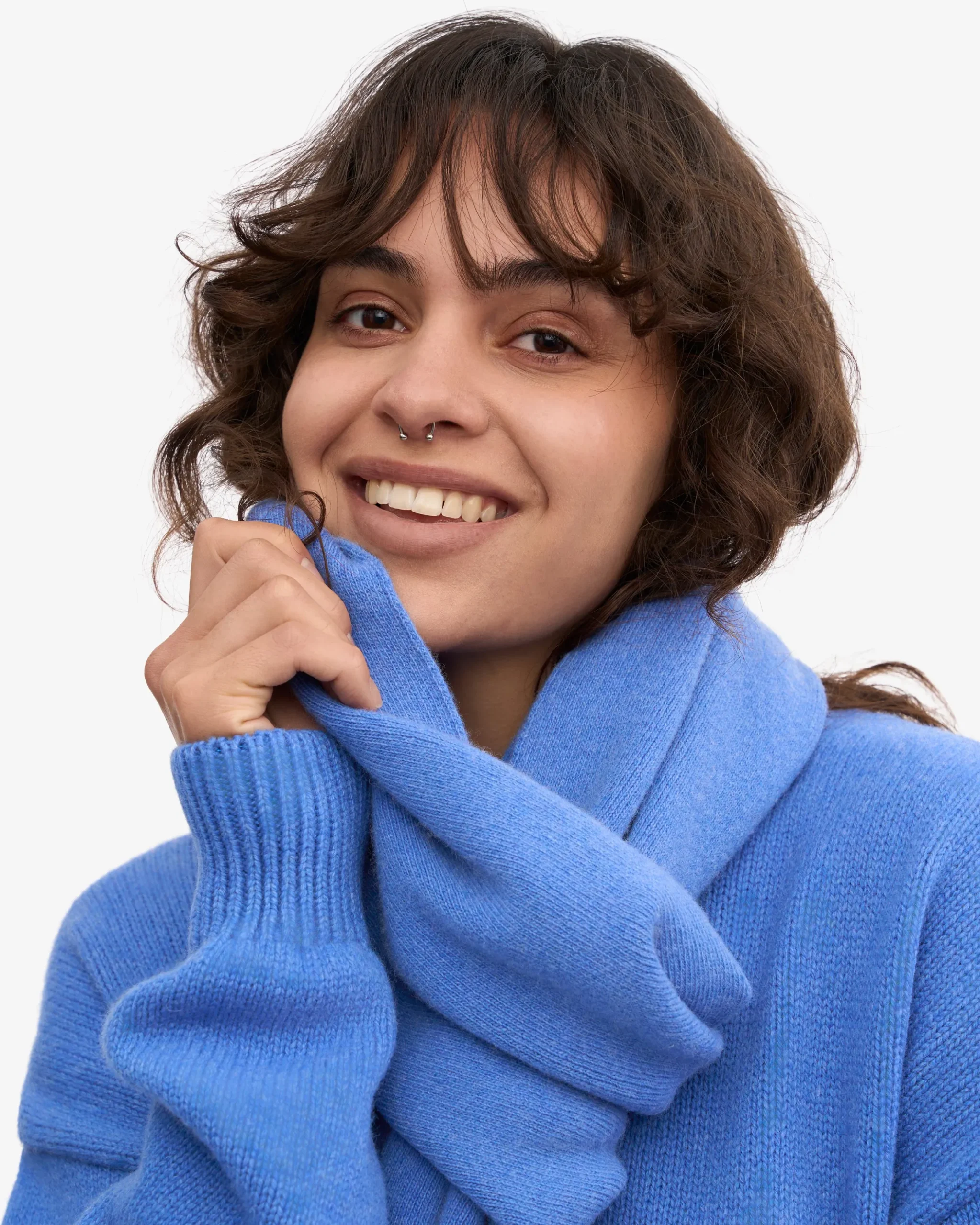 Merino Wool Scarf - Pacific Blue
