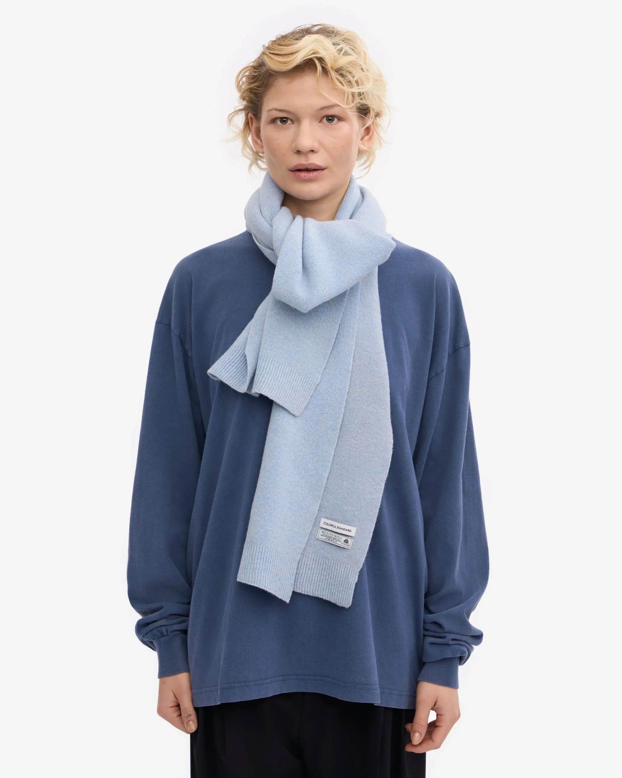 Merino Wool Scarf - Polar Blue