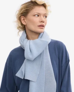 Merino Wool Scarf - Polar Blue