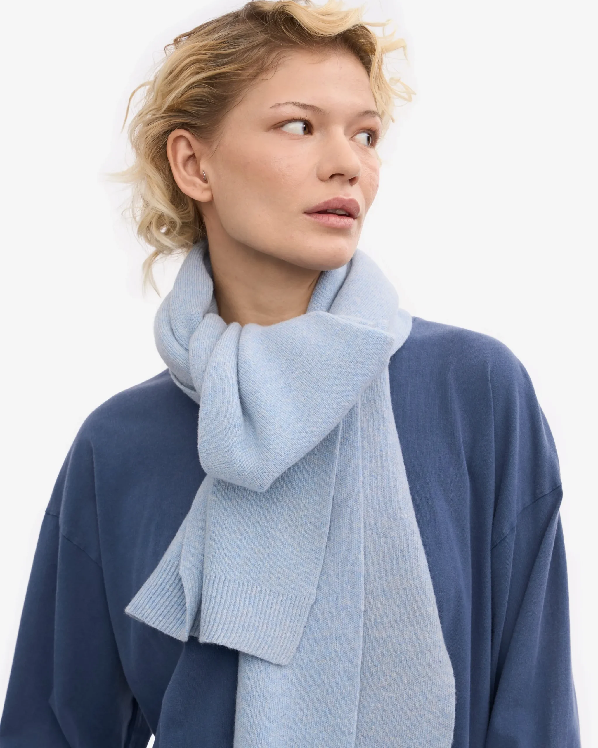 Merino Wool Scarf - Polar Blue