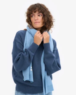 Merino Wool Scarf - Seaside Blue