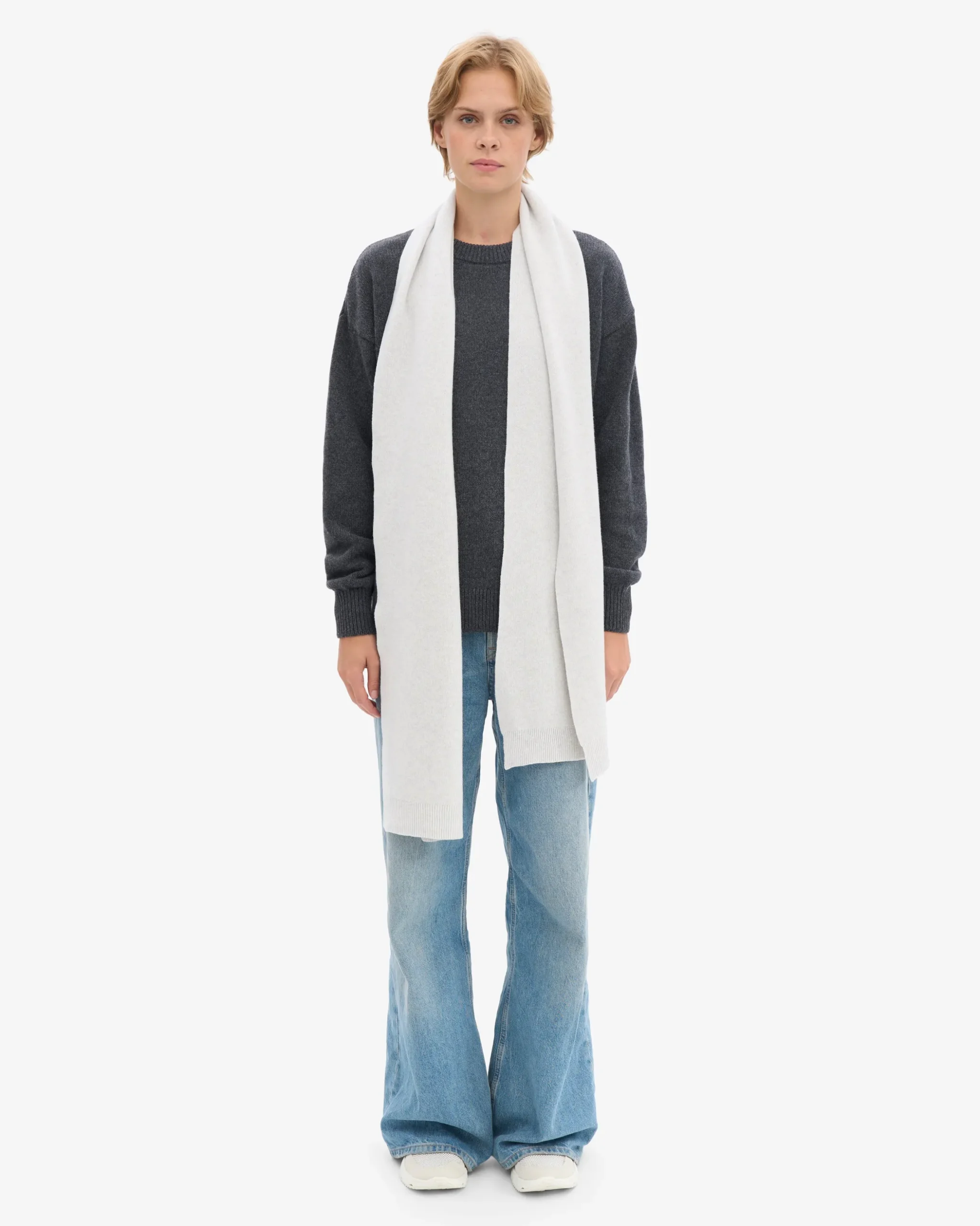 Merino Wool Scarf - Snow Melange