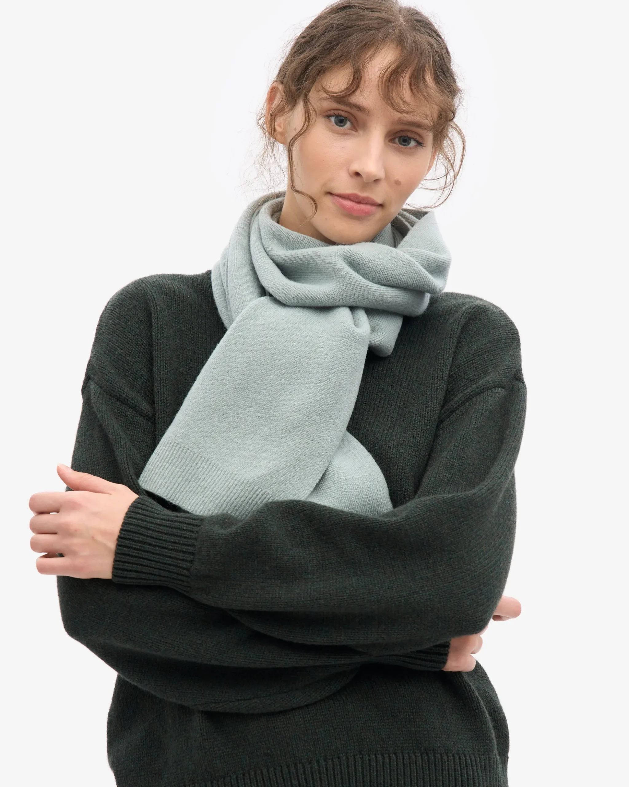 Merino Wool Scarf - Steel Blue