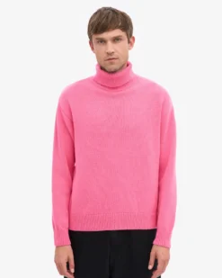 Merino Wool Turtleneck - Bubblegum Pink