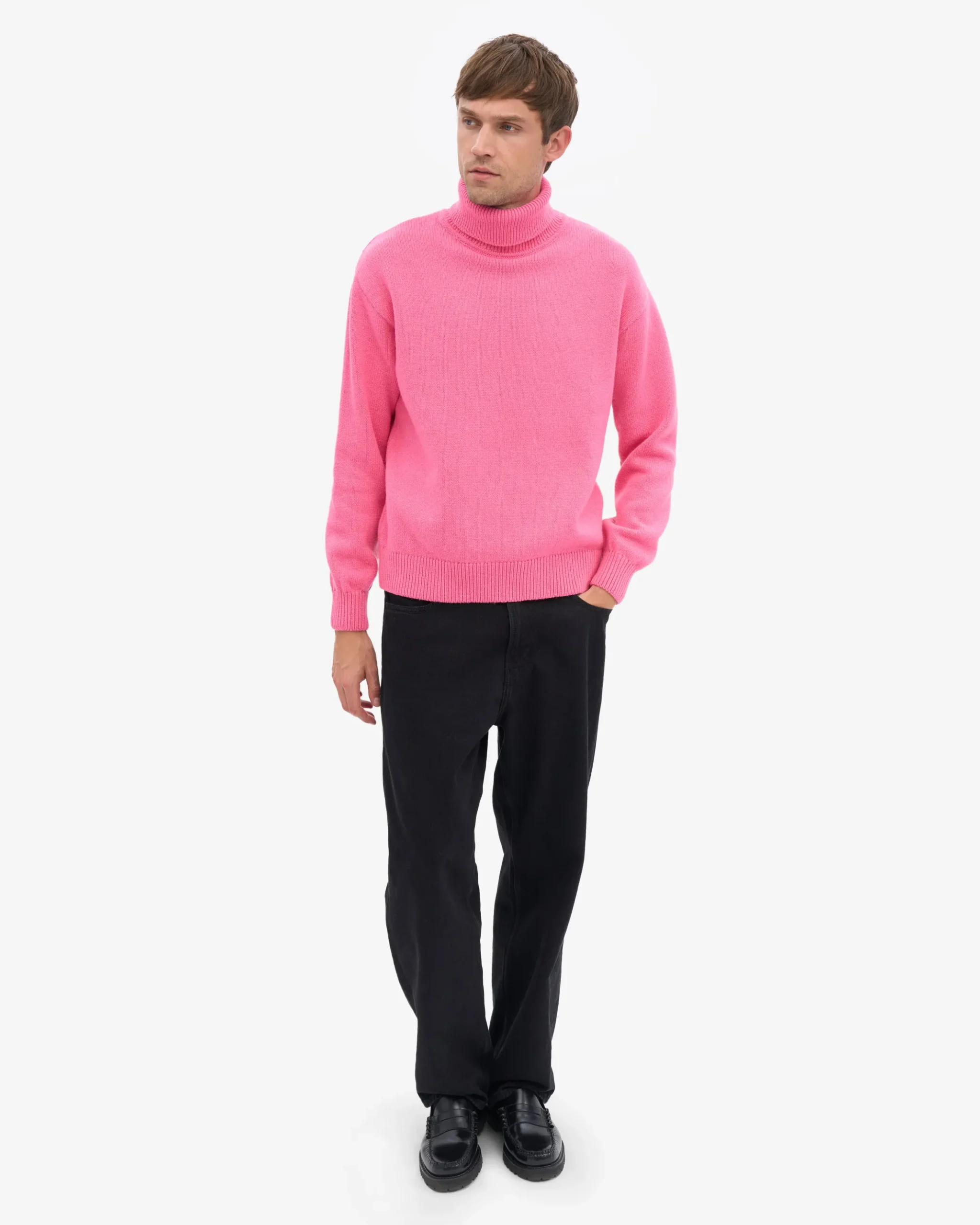 Merino Wool Turtleneck - Bubblegum Pink