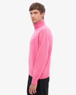 Merino Wool Turtleneck - Bubblegum Pink