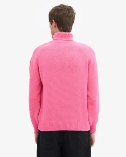 Merino Wool Turtleneck - Bubblegum Pink