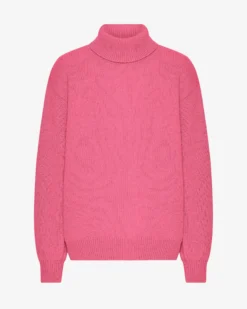 Merino Wool Turtleneck - Bubblegum Pink
