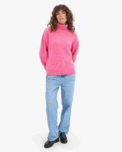 Merino Wool Turtleneck - Bubblegum Pink
