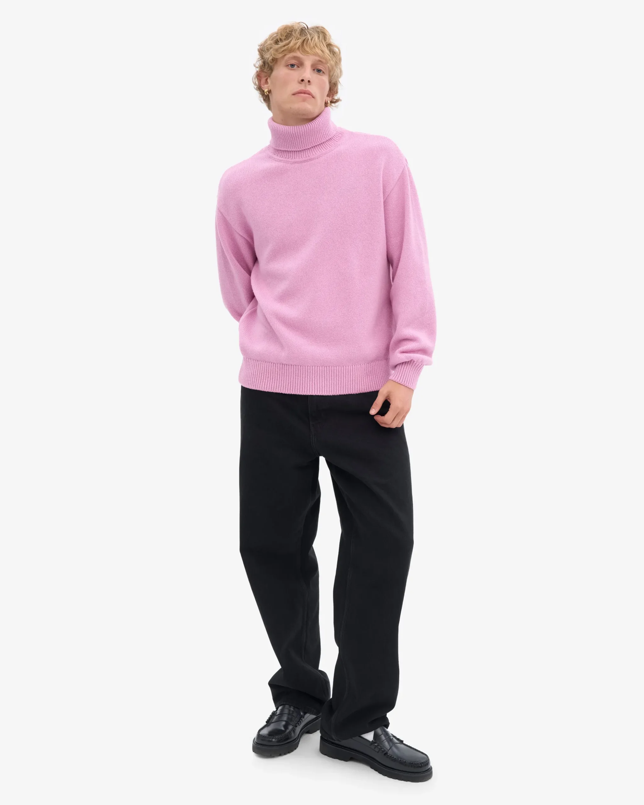 Merino Wool Turtleneck - Cherry Blossom