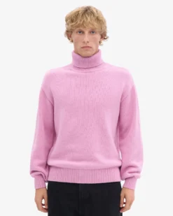 Merino Wool Turtleneck - Cherry Blossom