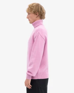 Merino Wool Turtleneck - Cherry Blossom