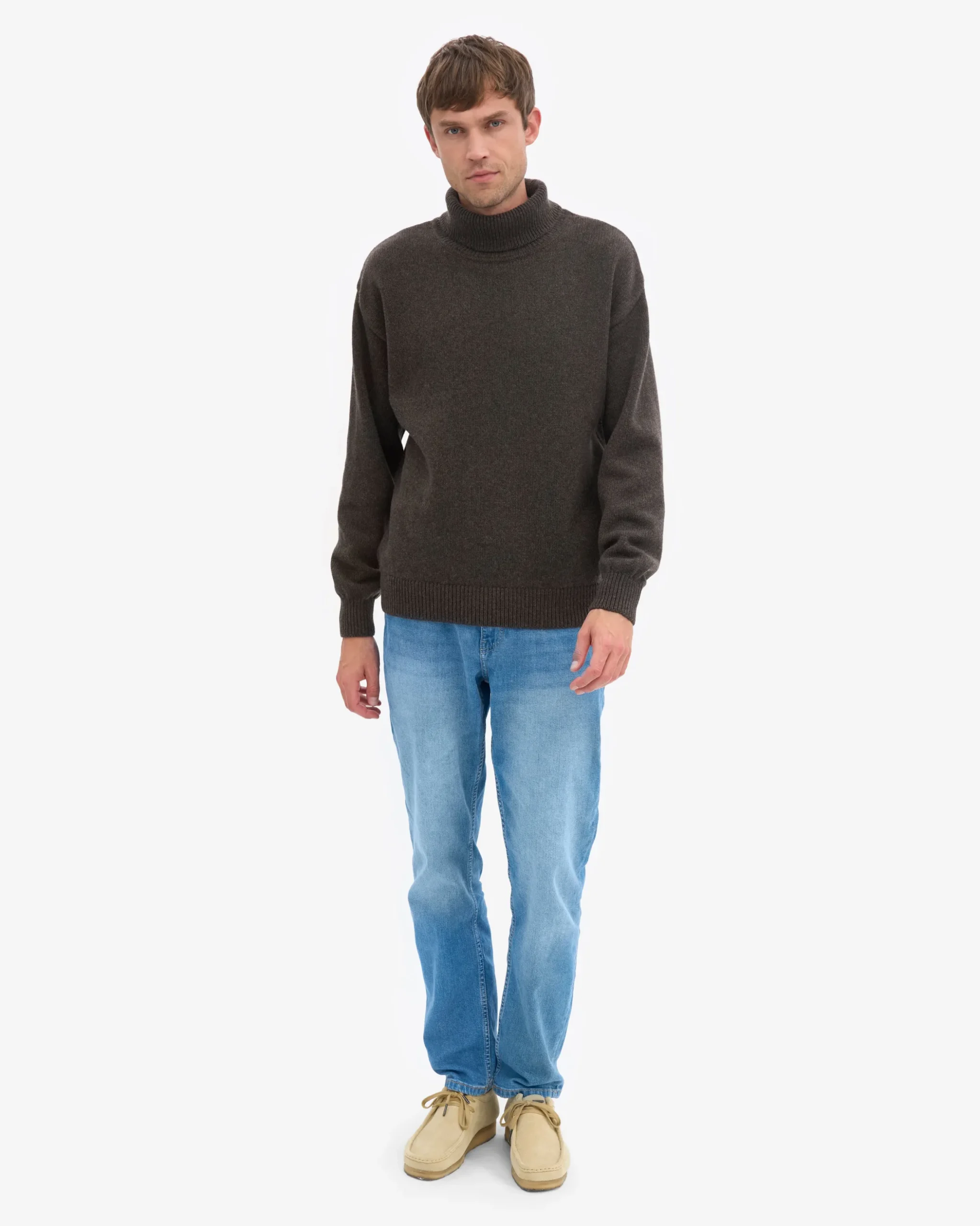 Merino Wool Turtleneck - Coffee Brown